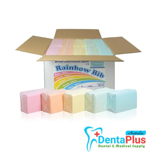 Medicom Rainbow Bib Large 3Ply (33x45cm) 500Pcs/Box 2