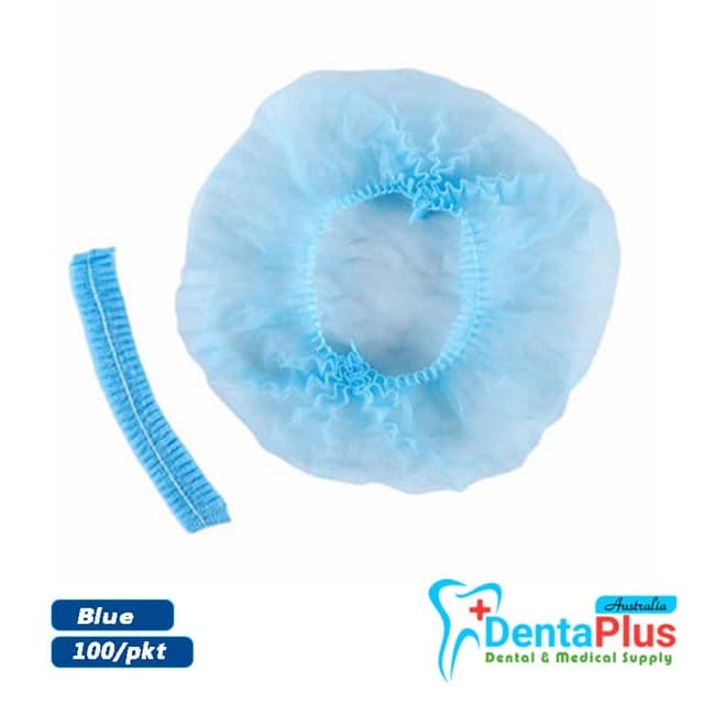Bouffant Clip Cap/Hair Net - Blue and white #100Pcs/pkt 3
