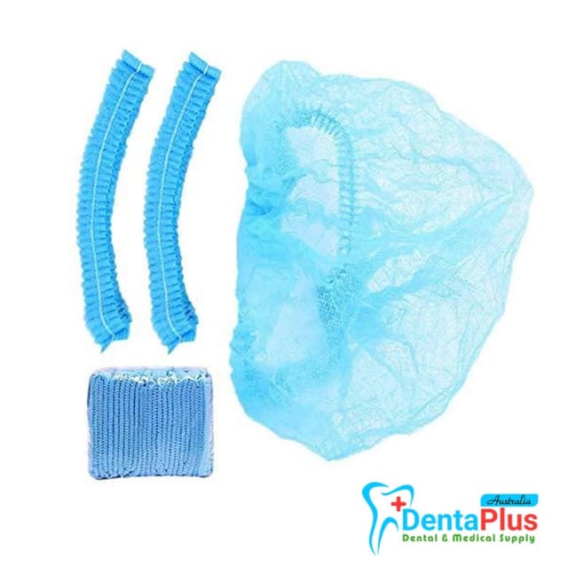 Bouffant Clip Cap/Hair Net - Blue and white #100Pcs/pkt 2