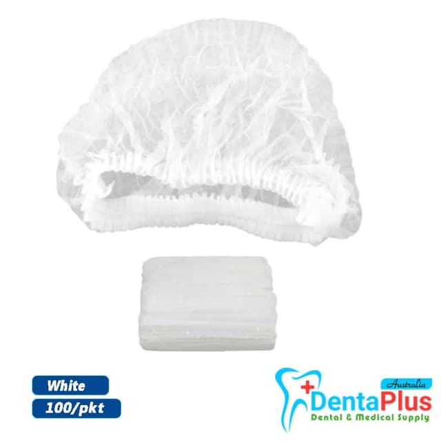 Bouffant Clip Cap/Hair Net - Blue and white #100Pcs/pkt 4