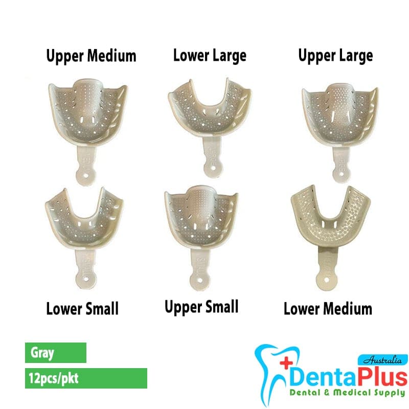 Dental Disposable Impression Trays Grey - Uniplus #12pcs/pkt