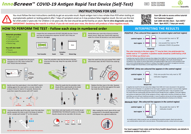 Rapid Antigen Self Test Innoscreen COVID-19 (20 individual kits/Box) 5