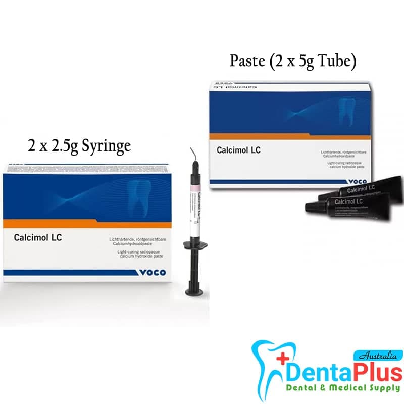 Calcimol LC Calcium Hydroxide (2x2.5g Syringe) & (Paste 2 x 5g Tube) Voco #2pcs/pkt