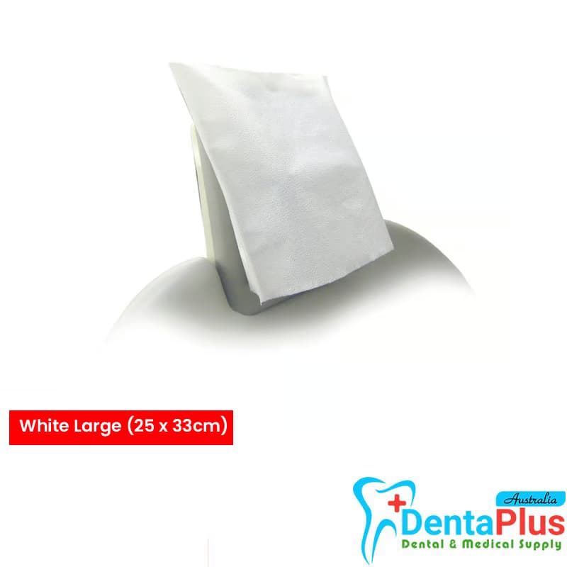 Medicom Paper Head Rest Covers Large White - Pack 500/Ctn