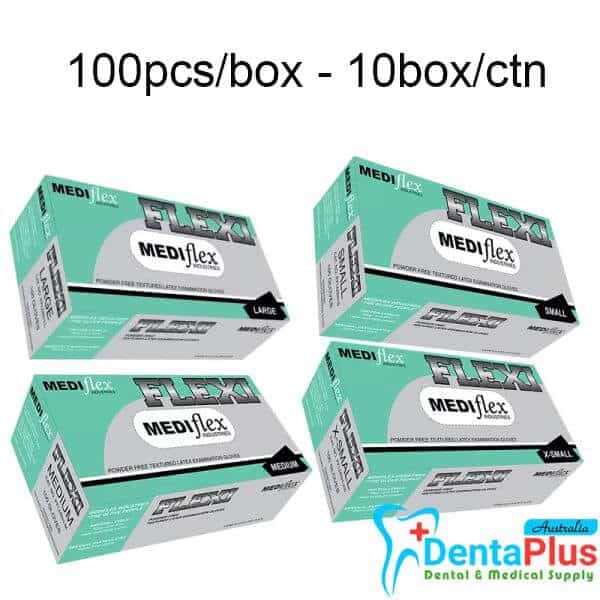 FLEXI Latex Powder Free Gloves - Mediflex #10 box/ctn (1000pcs)