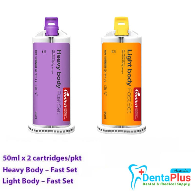 Impression Materials VPS Heavy Body or Light Body Delikit #50ml x 2 Cartridges/pkt