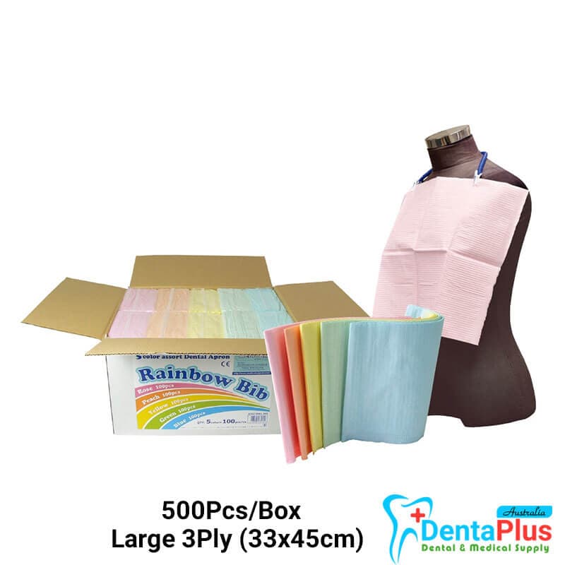 Medicom Rainbow Bib Large 3Ply (33x45cm) 500Pcs/Box