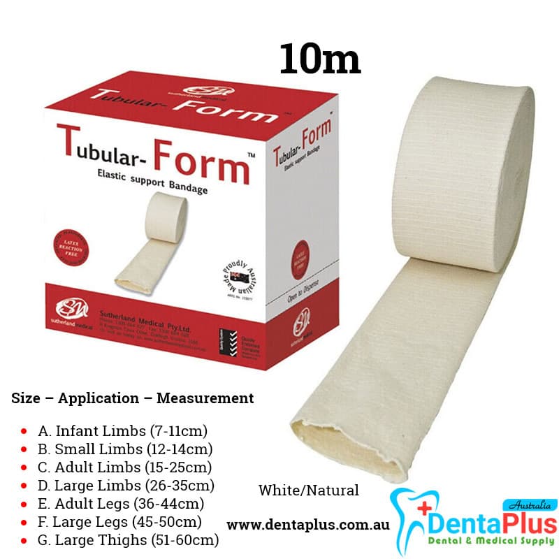 Tubular Form Support Elasticated Compression Bandage White/Natural (10m) #Each Roll
