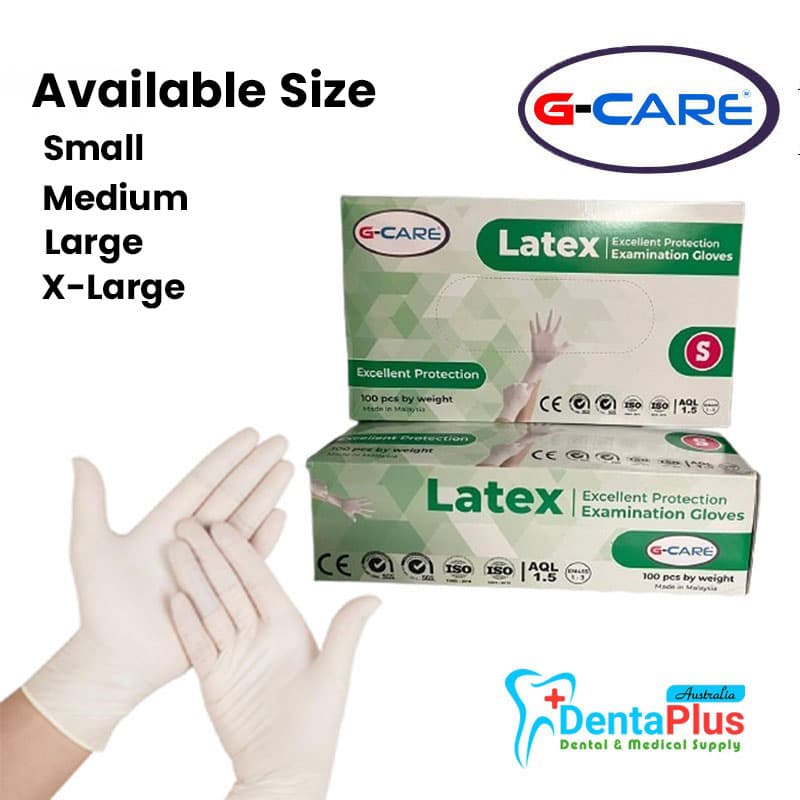G-CARE Latex Powder Free Examination Gloves #100pcs/box (10box/ctn)