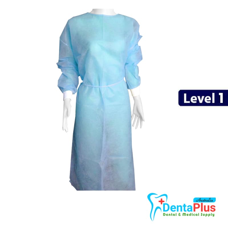Everyday Essentials Disposable Isolation Level 1 Gowns-Universal, Blue 10pcs/pkt & 5pkts/ctn