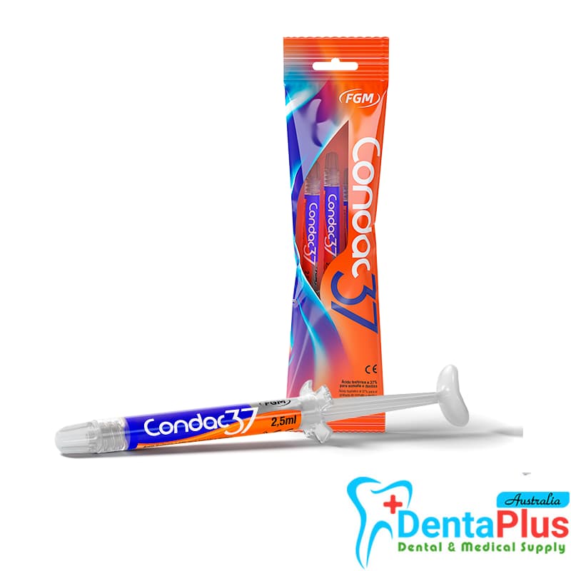 Condac 37% Etching Gel – 3 x 2.5 mL Syringes with 3 Applicator Tips